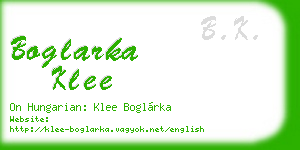 boglarka klee business card